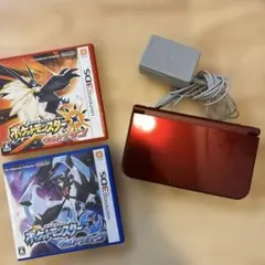 任天堂 ニュー3DS LL レッド ウルトラムーン ウルトラサン 2本付き