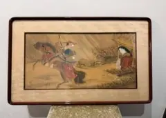 江戸初期頃 大和絵】人物図 絹本着色 古美術 時代物 物語絵巻の一部