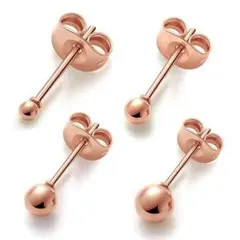 シンプル ボールピアス ステンレス スタッドピアス ピンク【2mm】999