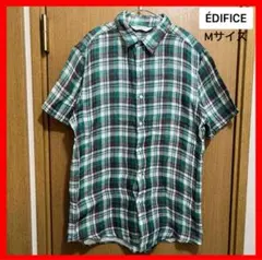 【ÉDIFICE】極美品☆半袖チェックシャツ☆Mサイズ ☆グリーンのサムネイル
