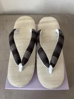 ストライプデザイン 厚底草履