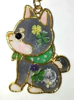 豆柴☘キーホルダー