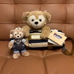 ダッフィーぬいぐるみバッジ ぬいぐるみブランケット2点セット 新品未使用