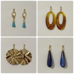 ⑪ハンドメイド♡イヤリングorピアス まとめ売り4点