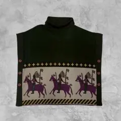 vintage Calabaza インディアン柄 タートルネック ポンチョ 希少