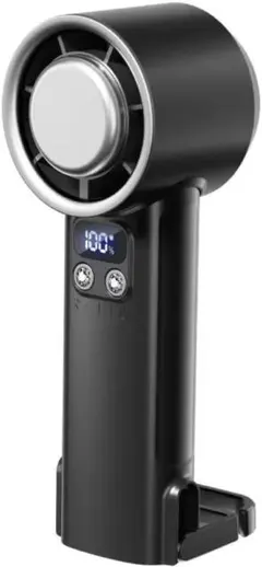 ポータブル小型扇風機 USBファン デジタル表示 アウトドア ブラック