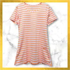 NIKE ナイキ DRI-FIT チュニック Tシャツ ボーダー オレンジ Lのサムネイル