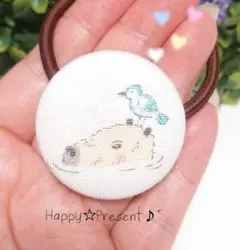 カピバラのほっこり可愛いくるみボタンのヘアゴム❤️✨① 送料無料 アニマル 限定
