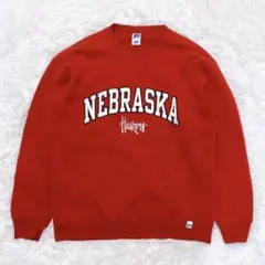 러셀 운동 NEBRASKA 스웨트 L 이전 V 아플리케 레드