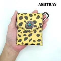 レザー携帯灰皿UVプリントチーター柄ヒョウ柄レザーカードケースレザークラフト