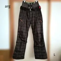 スノーボードウェア パンツ チェック 茶×黒 L 美品