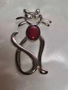 手作り七宝焼　ネコのブローチ　伝統工芸