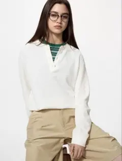 UNIQLO ワッフルヘンリーネックTシャツ/長袖 XL