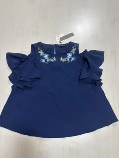 新品未使用タグ付　ワンウェイ　Glamorous ネイビーフリルトップス M