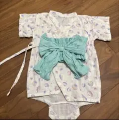 ベビー 甚平 ロンパース 80cm 貝殻柄