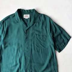 90s MACEYE オープンカラー レーヨン 半袖 シャツ ボックス 古着のサムネイル