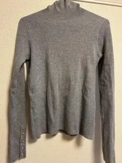 Discoat ハイネック リブニット グレー長袖