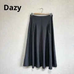 Dazy ロングフレアスカート シンプル 無地 タック グレー M