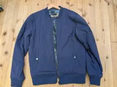 ネイビー MA-1ジャケット 花柄裏地　リバーシブル