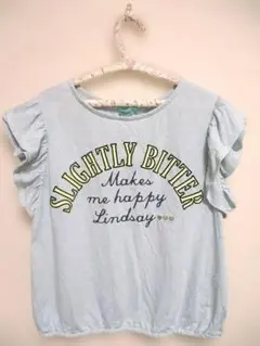 Lindsay フリル袖 Tシャツ ブルー M150cm