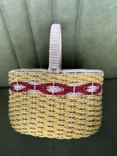 昭和レトロ　ビニール製バスケット　アンティーク