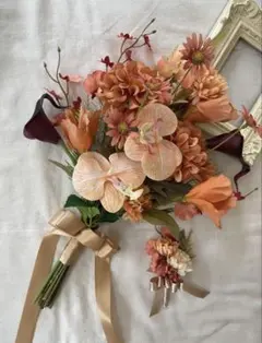 【アーティシャルフラワー】胡蝶蘭・クラッチブーケ&ブートニア