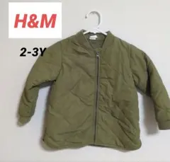 H&M キルティングアウター 2-3才カーキ