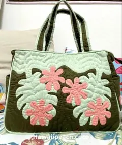 ◇新品♡ハワイアンキルト♡Mサイズショルダーバッグ♡ホヌ♡ピーチ
