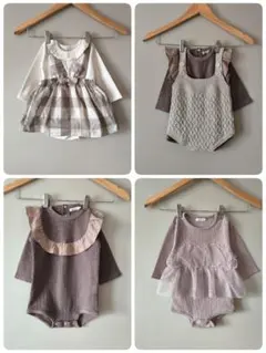 mamaraku 80サイズ ナチュラル くすみカラー まとめ売り ロンパース