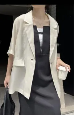 美品！５分袖シアージャケット