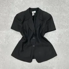 半袖テーラードジャケット S相当 y2k 90s シェイプ モードカジュアル