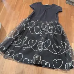 petit main ハート柄 チュールワンピース 130cm