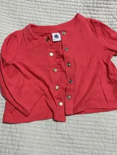 カーディガン　赤　プチバトー　81cm