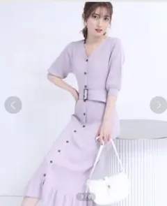 Apuweiser-riche ロングニットワンピース サイズ2 ライトパープル