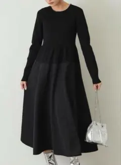 OPAQUE.CLIP シームレスニット×フハクドッキングワンピース洗濯機洗い可