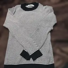 黒白ストライプ 長袖セーター