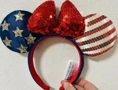 海外ディズニー限定　ニューアメリカーナ国旗カチューシャ