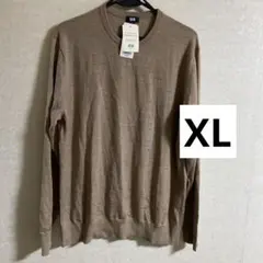 UNIQLO ユニクロ　茶色　ブラウン　セーター　薄い　メリノ　オフィス