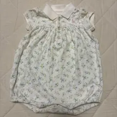 ラルフローレン 6M 70cm ロンパース ポロシャツ 花柄 襟付き