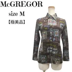 【極美品】McGREGOR 総柄シャツ 長袖 レトロ Mサイズ ブラウン系