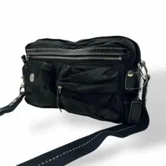 良品 1279 Coach ショルダーバッグ ナイロン レザー ブラック