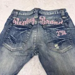 刺繍デニムパンツ y2K Replay