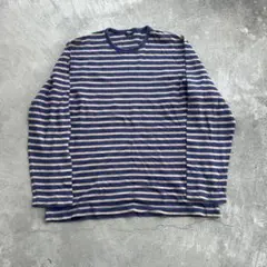 90s OLD UNIQLOオールドユニクロ ボーダーロンT tech系Y2Kのサムネイル