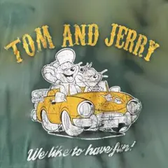 Tom & Jerry ボウリングシャツ 短丈 緑 黒襟のサムネイル