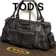 ✨美品✨TOD'S トッズ レザー ショルダーバッグ ボストン型 ダークブラウン