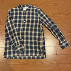 レミレリーフ　バンドカラー　チェックシャツ