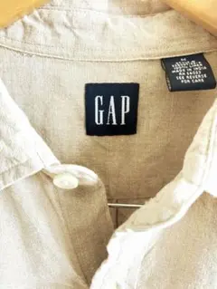 美品 90s OLD GAP 100%リネンシャツ 生成り色 サイズMのサムネイル