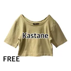 Kastane カスタネ クロップド丈 リブTシャツ ピスタチオグリーン Fのサムネイル