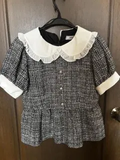 onlyayu00様専用 新品 未使用品 シェリエ クルーブツイードトップス 黒