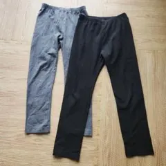 ユニクロキッズ　レギンス2枚セット（グレー・ブラック）サイズ120